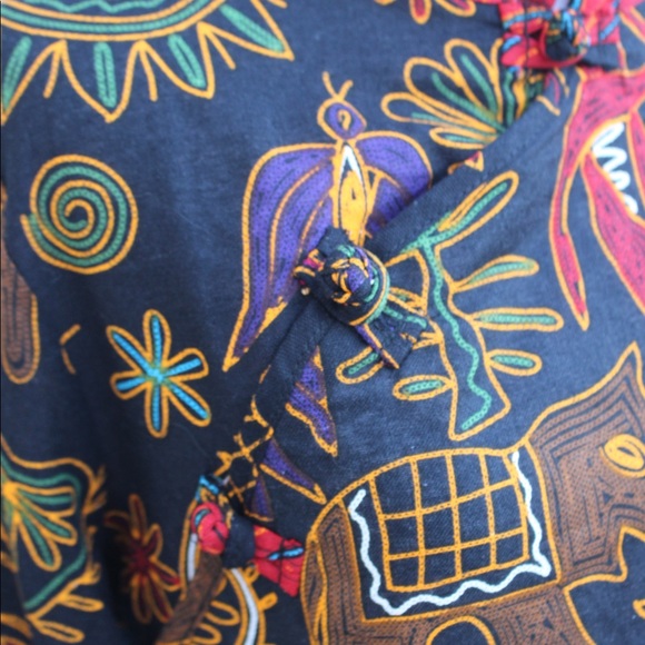 ⭐️HP⭐️ Vintage 80s Fab Folk Style Mandarin Blouse - Picture 4 of 4